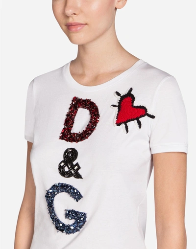 Shop Dolce & Gabbana Cotton T-shirt With Patch In White