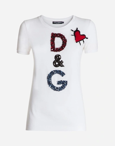 Shop Dolce & Gabbana Cotton T-shirt With Patch In White
