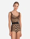 DOLCE & GABBANA LEOPARD PRINT CADY BUSTIER,F7W98TGE946HK13M