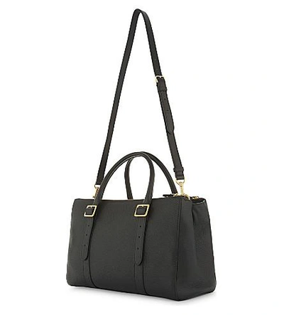 Shop Mulberry Bayswater Medium Grained Leather Tote In Black