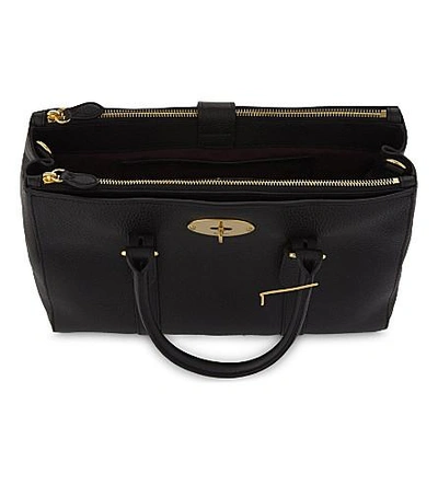 Shop Mulberry Bayswater Leather Tote In Black