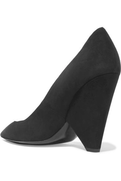 Shop Saint Laurent Niki Suede Pumps In Black