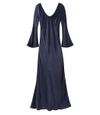GALVAN Blue Pleated Trim Gown