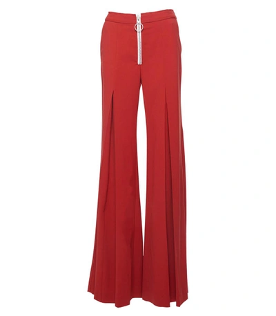 Shop Off-white Red Pleated Wide Leg Pant