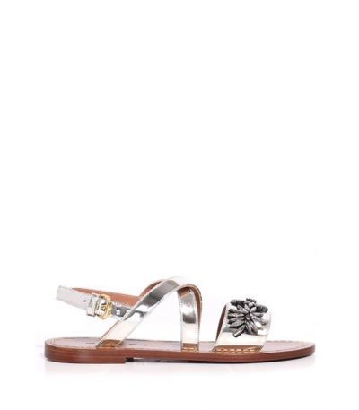 Shop Marni Silver Embellished Sandal