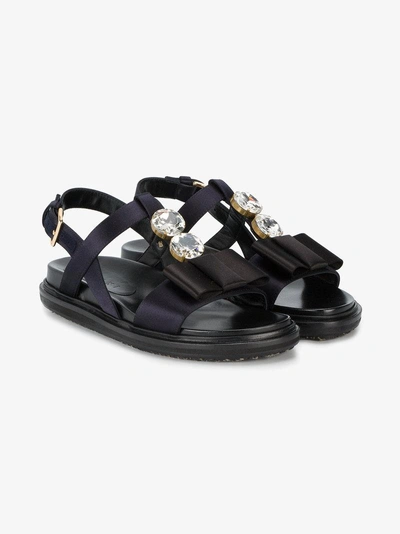 Shop Marni Fussbett Crystal Embellished Sandals In Blue