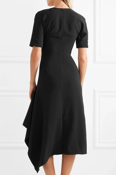 Shop Victoria Beckham Asymmetric Crepe Midi Dress