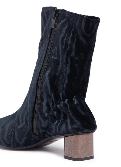 Shop Robert Clergerie 'plopt' Cube Heel Textured Velvet Ankle Boots