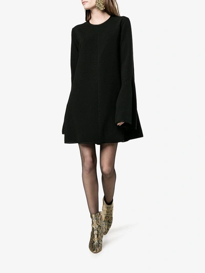 Shop Ellery Bell Sleeve Mini Dress In Black