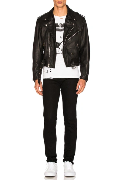 Shop Enfants Riches Deprimes Checker Board Print Leather Jacket In Black.