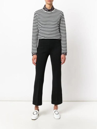 Shop Sonia Rykiel Knitted Flare Trousers - Black