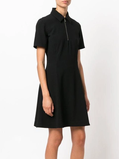 Shop Kenzo Fit And Flare Polo Dress - Black