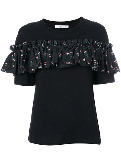 Shop Vivetta Ruffled T-shirt - Black