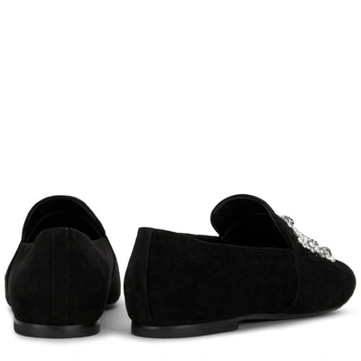 Shop Roger Vivier Flower Strass Embroidery Loafers In Suede In Black