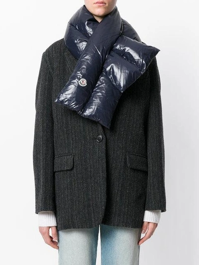 Shop Moncler Cross Padded Scarf - Blue
