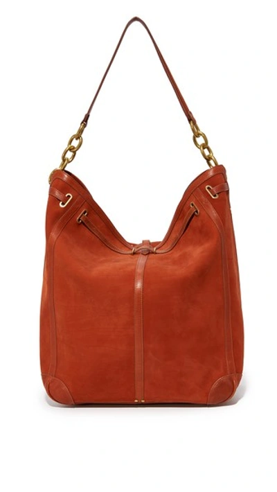 Jérôme Dreyfuss Large Tanguy Hobo Bag In Rouille