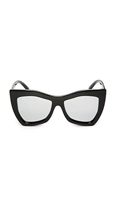 Shop Le Specs Kick It Sunglasses In Black/silver Revo