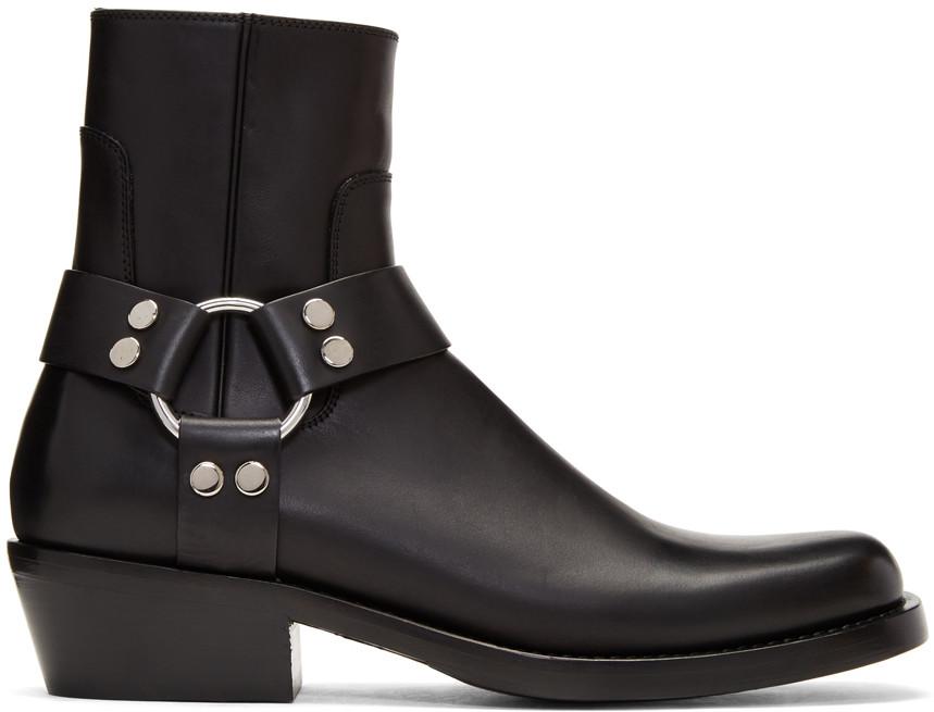 Balenciaga Black Harness Buckle Boots | ModeSens