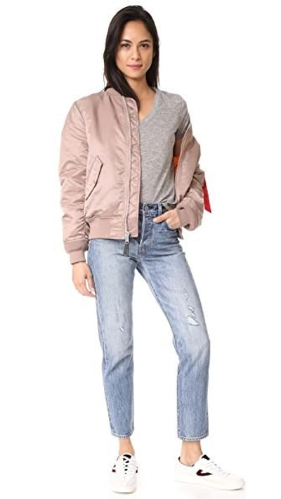 Shop Alpha Industries Ma-1 Reversible Bomber Jacket In Mauve