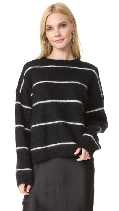 Acne Studios 'rhira' Oversized Stripe Sweater In Black/white Stripe