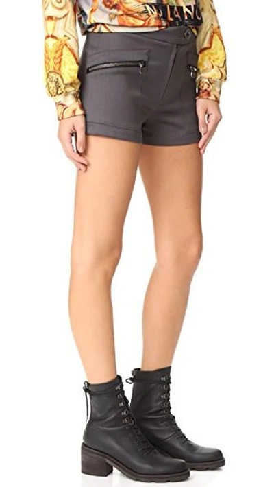 Shop Moschino Trouser Shorts In Army Green