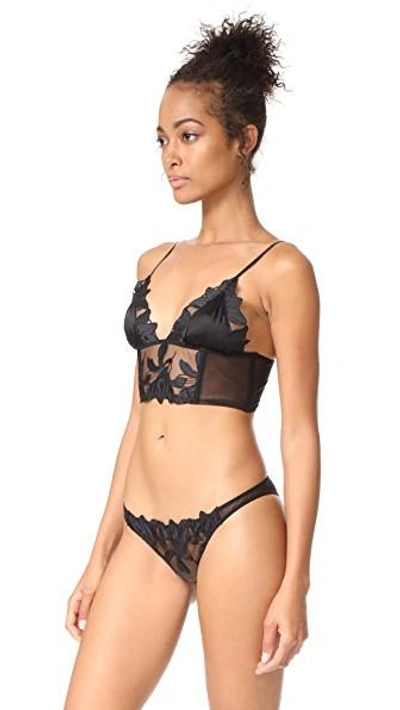 Shop Fleur Du Mal Lily Lace Triangle Bra In Black