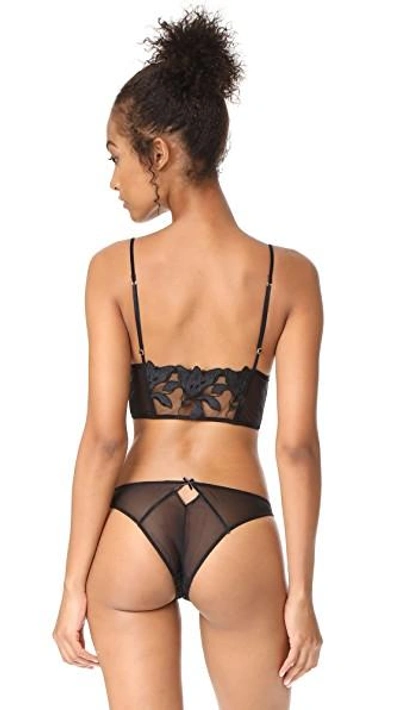 Shop Fleur Du Mal Lily Lace Triangle Bra In Black