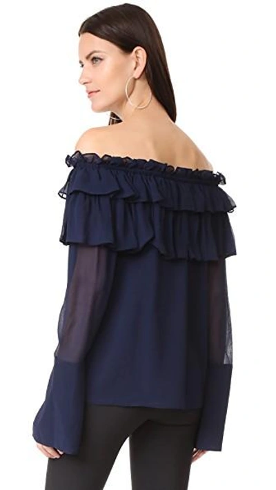 Shop Opening Ceremony Crinkle Chiffon Layered Top In Eclipse