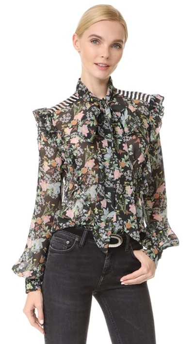 Preen By Thornton Bregazzi Annie Floral-print Silk-georgette Shirt In ...