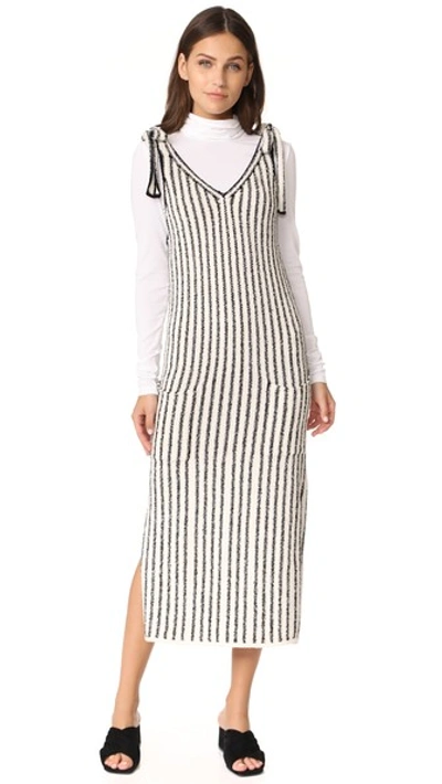 Ulla Johnson Nico Striped Knit Tank Dress In Natural