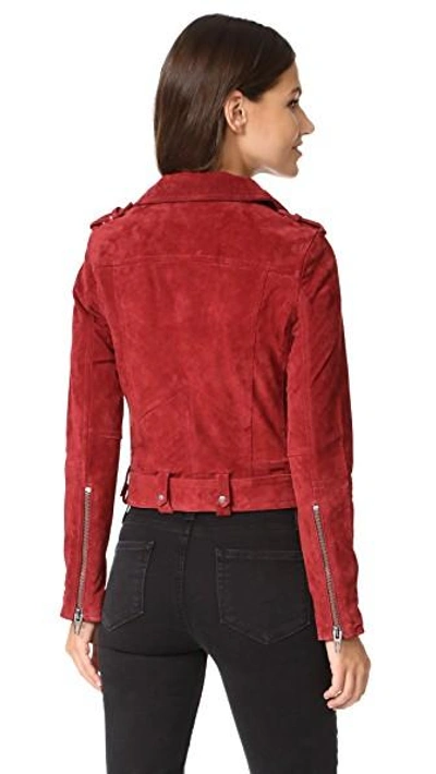 Shop Blank Denim Moto Jacket In Red My Mind
