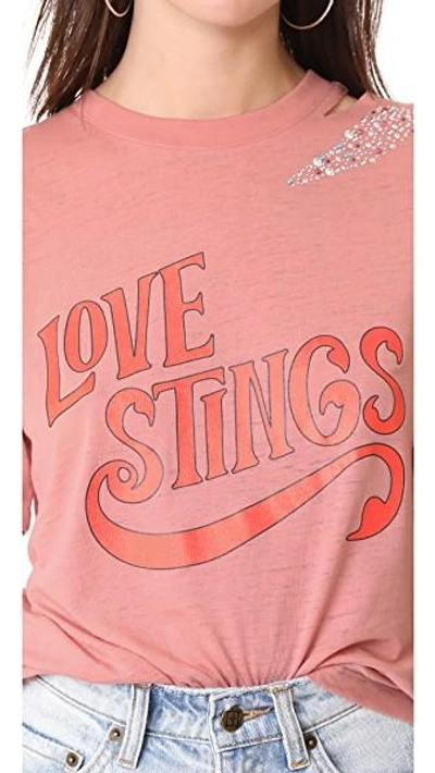 Shop Opening Ceremony Love Stings Slashed Tee In Ash Rose