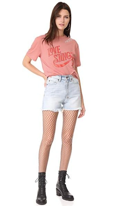 Shop Opening Ceremony Love Stings Slashed Tee In Ash Rose