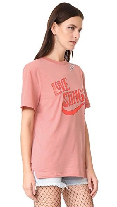 Shop Opening Ceremony Love Stings Slashed Tee In Ash Rose