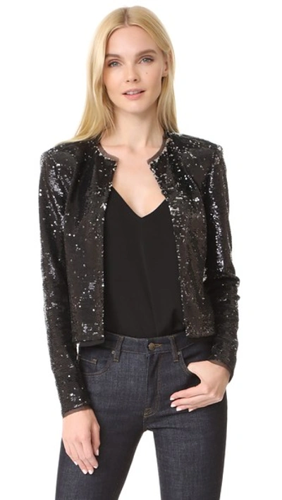 Rachel Zoe Dolly Long-sleeve Sequined Jacket In Black