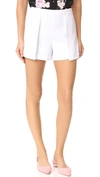 Alice And Olivia Alice + Olivia Larissa Open-pleat Shorts In White