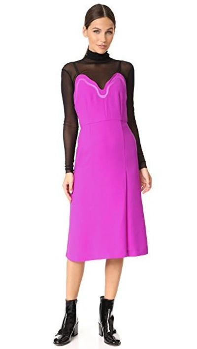 Shop Carven Sleeveless Dress In Fushia