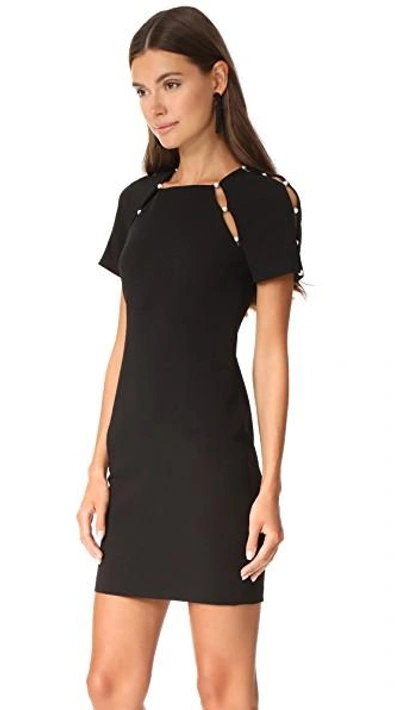 Shop Alice And Olivia Kristiana Fitted Dress In Black