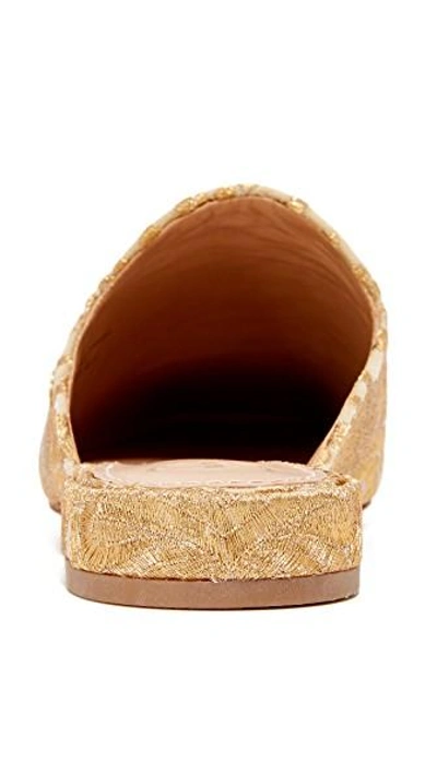 Shop Tory Burch Carlotta Slides In Beige/gold