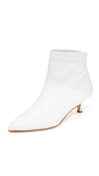 Shop Tibi Jean Booties In Bright White