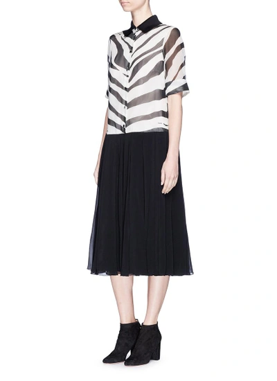 Lanvin Zebra Print Silk Chiffon Dress | ModeSens