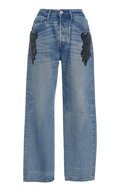 3x1 Burke Beaded Embroidered Boyfriend Crop Jeans