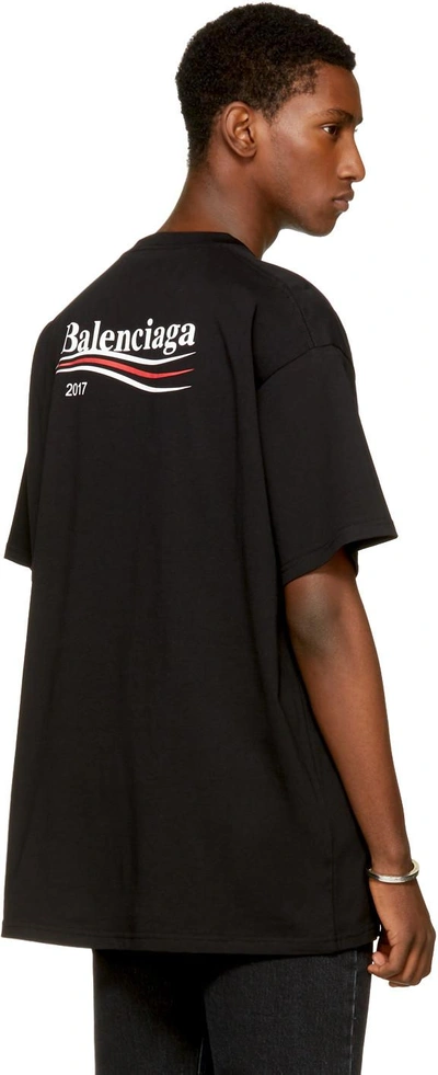 Shop Balenciaga Black Campaign Logo T-shirt In 1000 Black