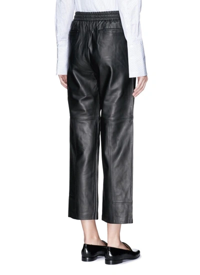 Shop J Brand 'amari' Cropped Lambskin Leather Pants