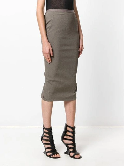 Shop Rick Owens Pillar Pencil Skirt - Grey