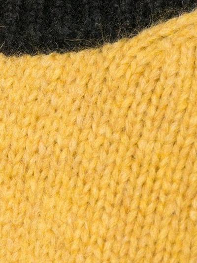 Shop Marni Pullover Mit Kontrastkragen In Yellow