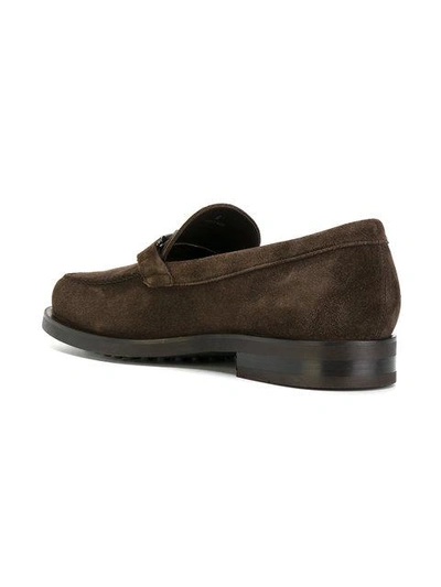 Shop Tod's Classic Loafers In Brown