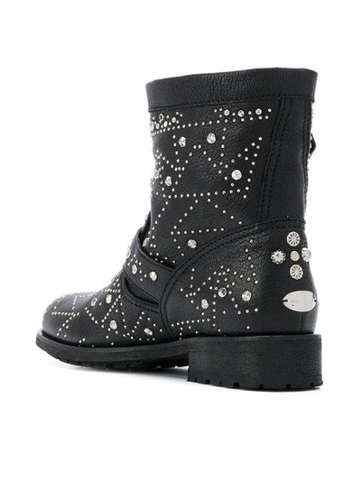 Shop Jimmy Choo Youth Biker Boots In Black