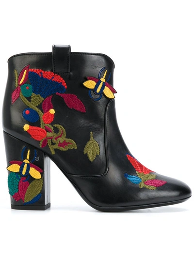 Laurence Dacade Pete Embroidered Leather Western Boot, Black Pattern
