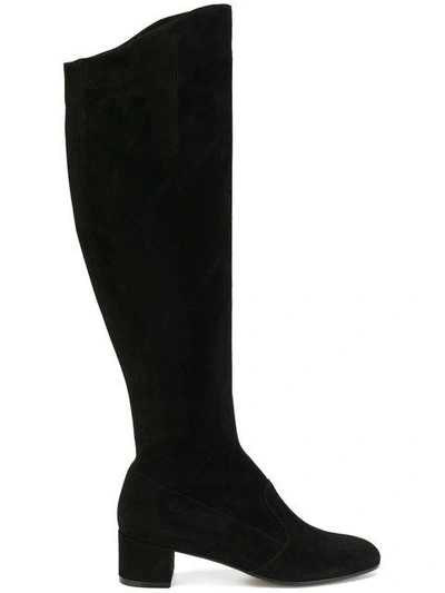 Shop L'autre Chose Zipped Knee Length Boots In Black